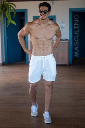 Short Tricô Paradizo Off White - Linha Urban