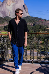 Conjunto Camisa Great Time - Linha Urban + Calça Resort Linho Azul