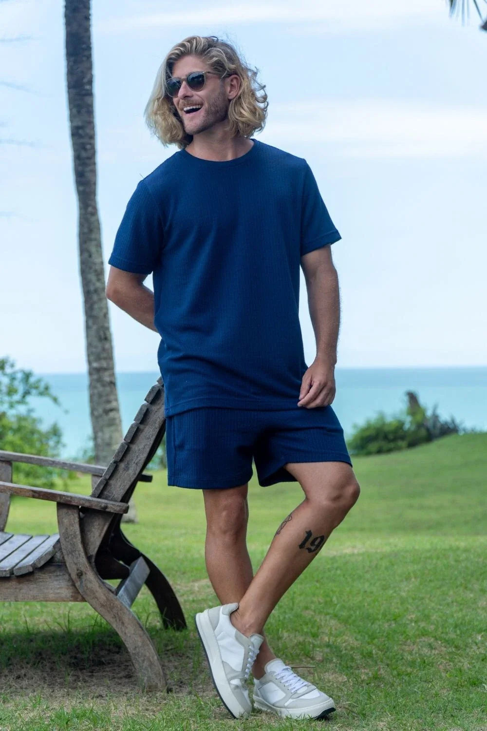 Short Paradizo Tricô Azul Escuro – Linha Urban