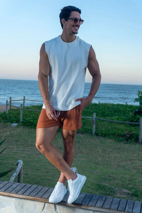 Short Linho Cut - Linha Resort - Marrom