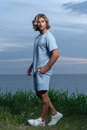 Short Tricô Paradizo Azul Claro - Linha Urban