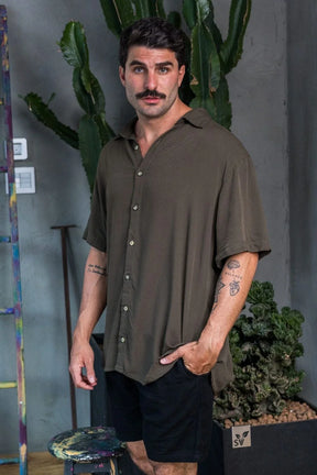 Short Resort Linho Long - Linha Resort - Preto