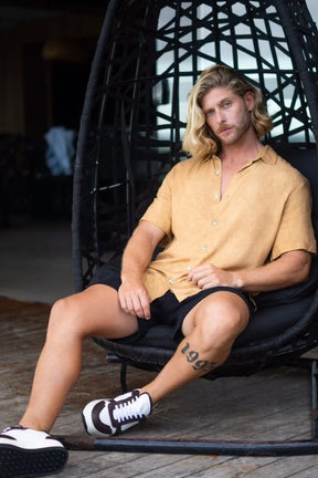 Short Linho Cut - Linha Resort - Preto