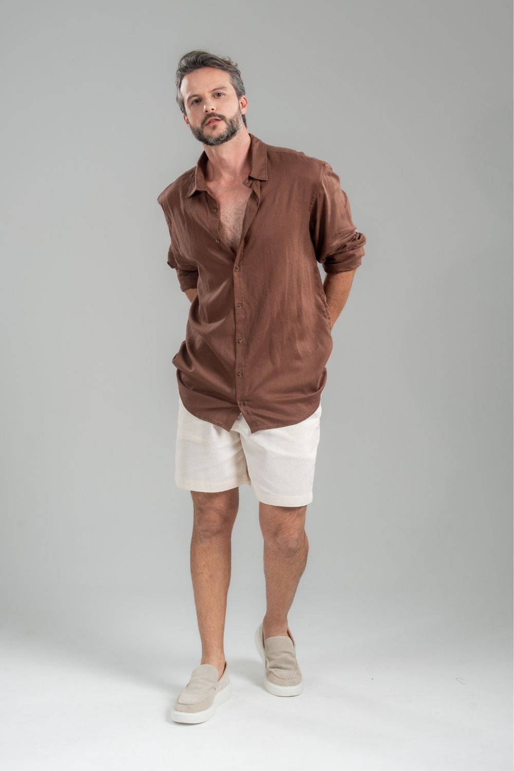 Short Alfaiataria Positano Off White - Linha Resort