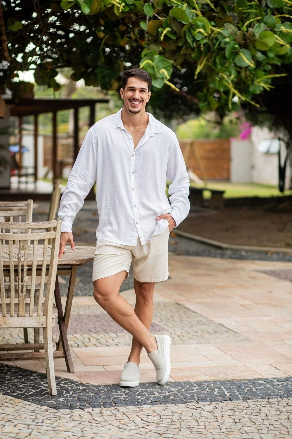 Short Resort Linho Long - Linha Resort - Natural