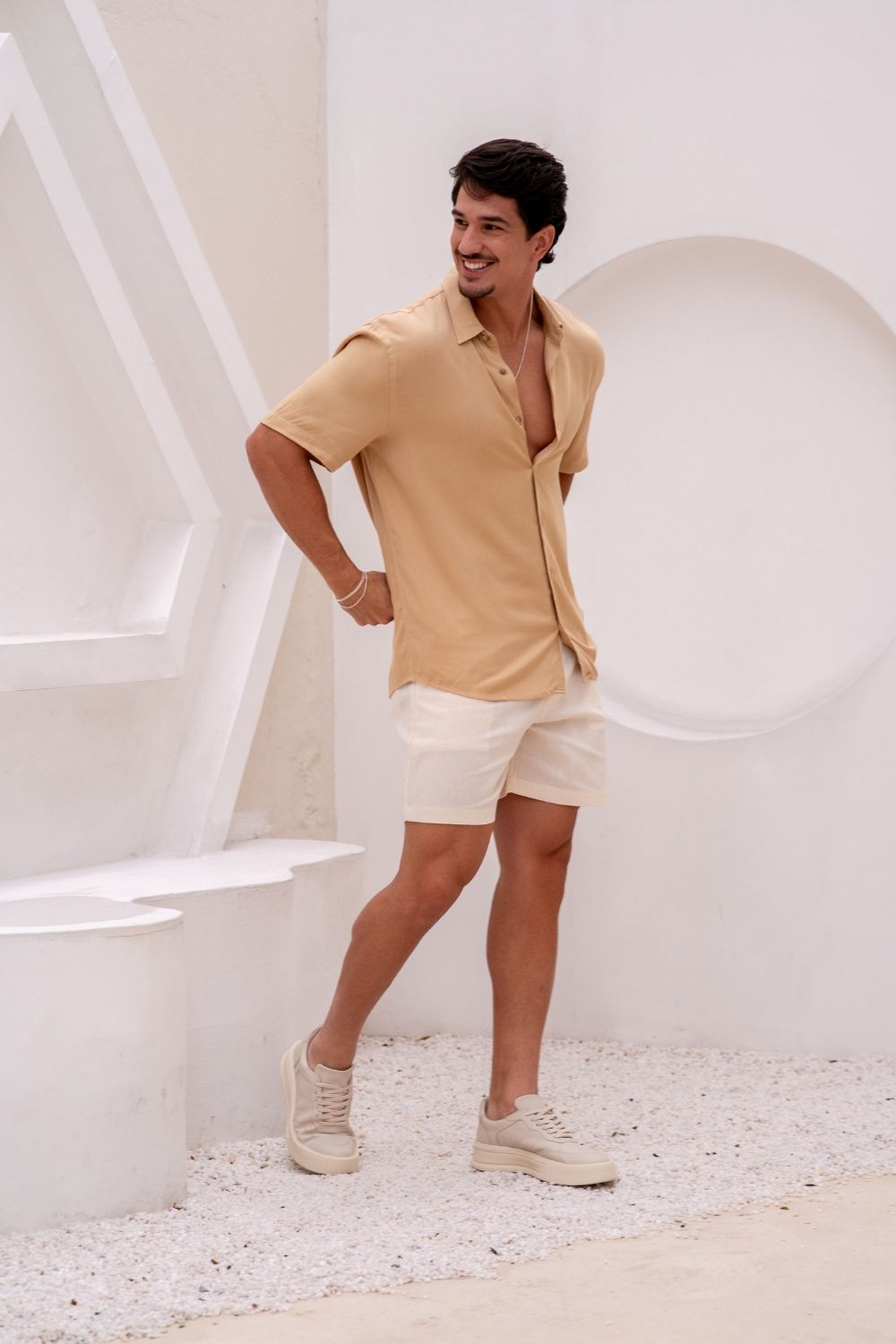 Short Alfaiataria Positano Off White - Linha Resort