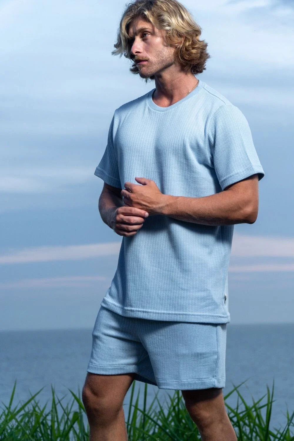 Short Tricô Paradizo Azul Claro - Linha Urban