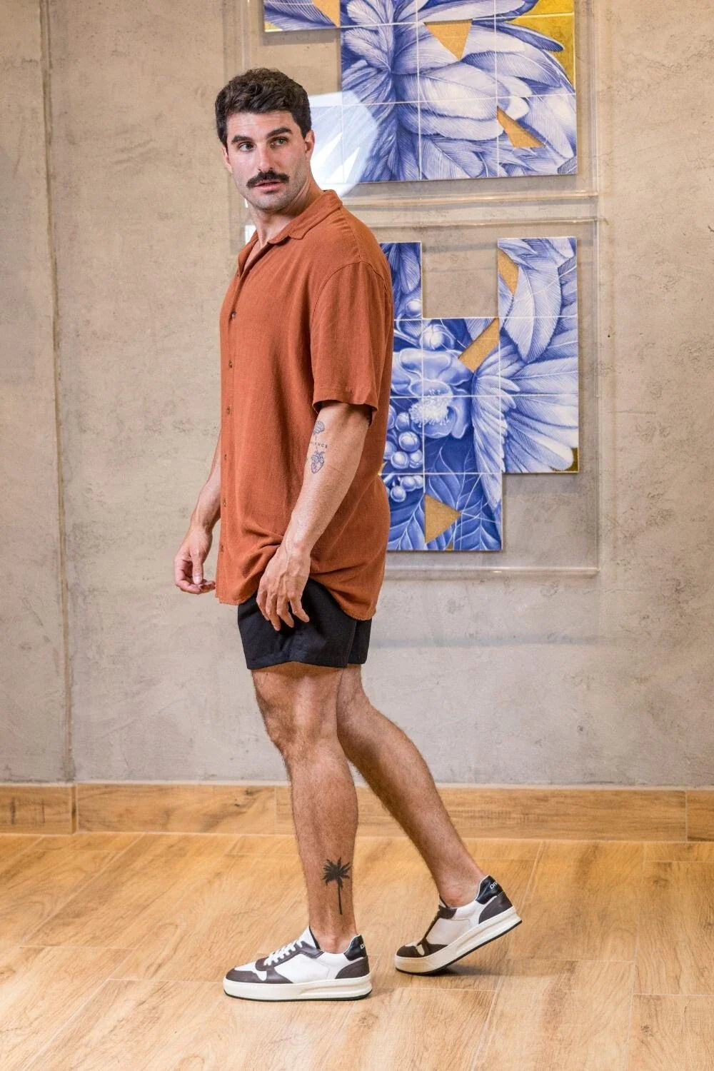 Short Linho Cut - Linha Resort - Preto