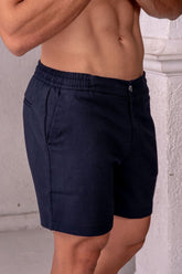 Short Alfaiataria Positano Azul Escuro - Linha Resort