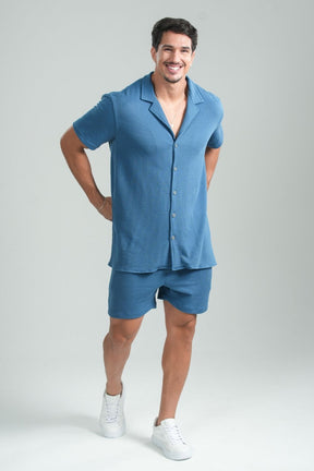 Short Paradizo Tricô Azul Petróleo – Linha Urban