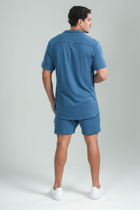 Short Paradizo Tricô Azul Petróleo – Linha Urban