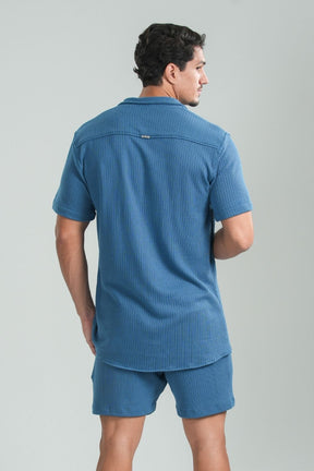 Short Paradizo Tricô Azul Petróleo – Linha Urban