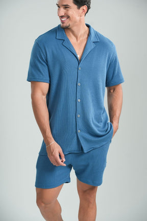 Short Paradizo Tricô Azul Petróleo – Linha Urban