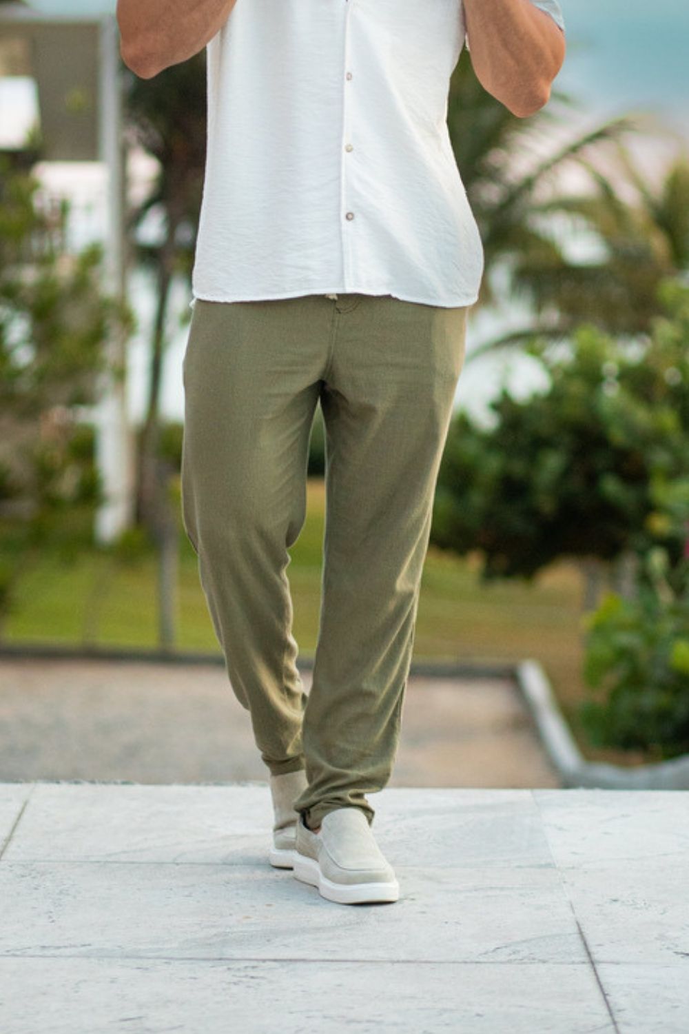 Conjunto Camisa Resort Linho Verde + Calça Resort Linho Verde