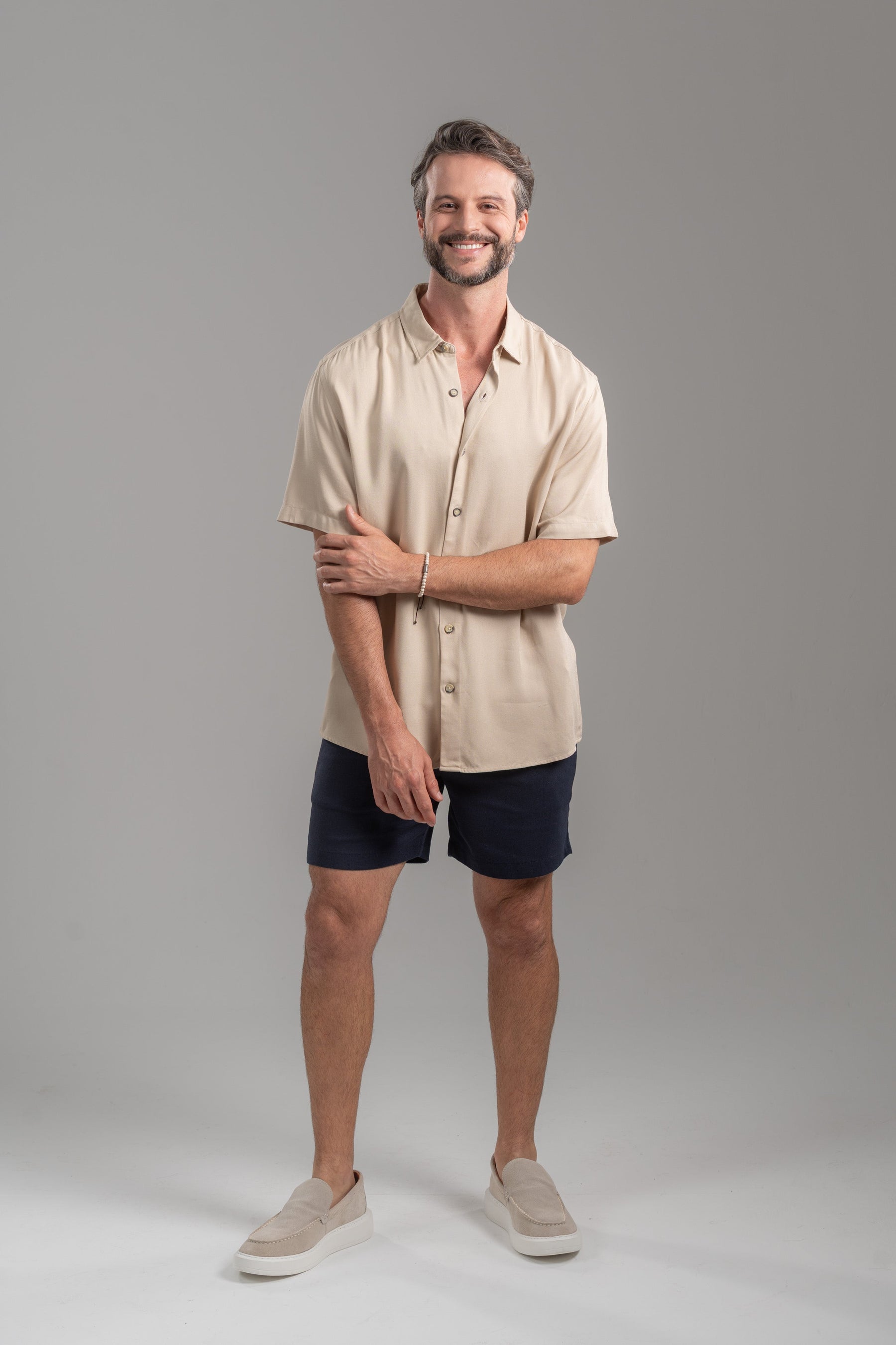 Short Alfaiataria Positano Azul Escuro - Linha Resort