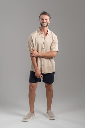 Short Alfaiataria Positano Azul Escuro - Linha Resort